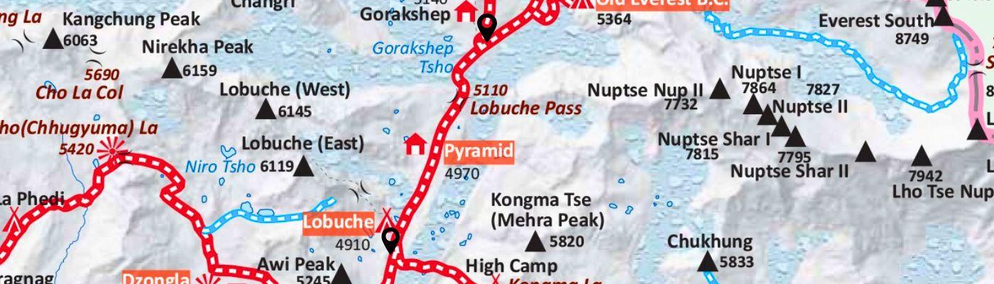 Lobuche To Goraskshep Distance And Map