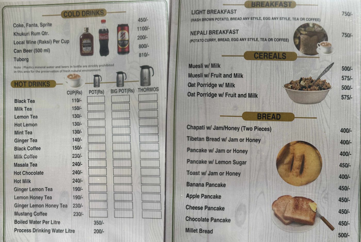 01 Mardi himal trek food menu
