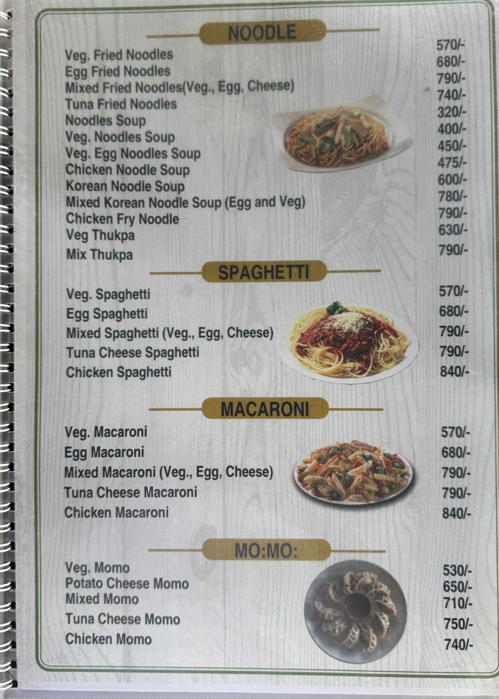 Real Food Menu at High Camp, Mardi Himal Trek