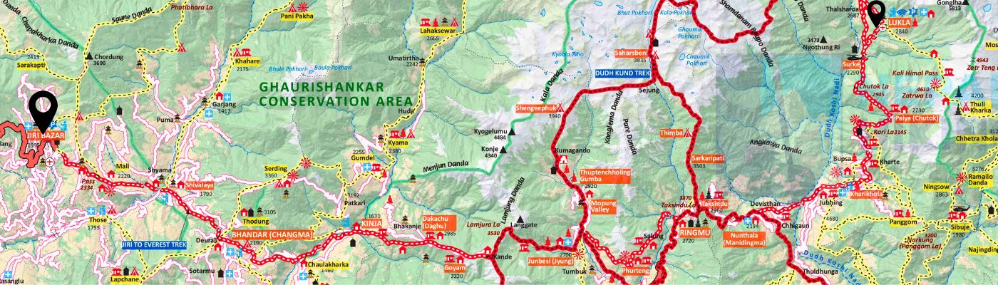 Jiri Bazar To Lukla Map