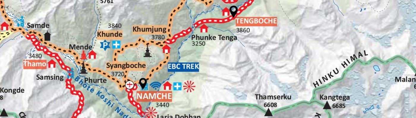 Namche Bazar To Tengboche Distance And Map