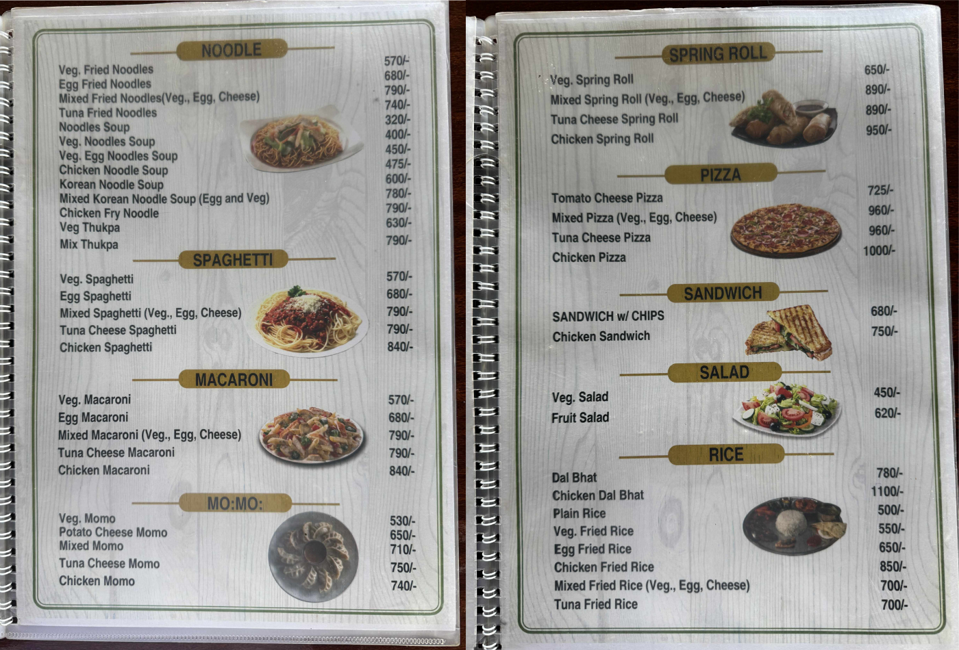 High camp menu