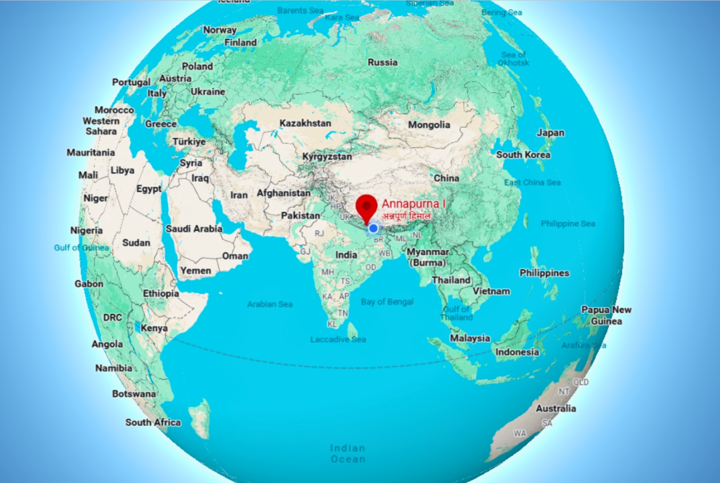 Where Is Mount Annapurna Located In Map