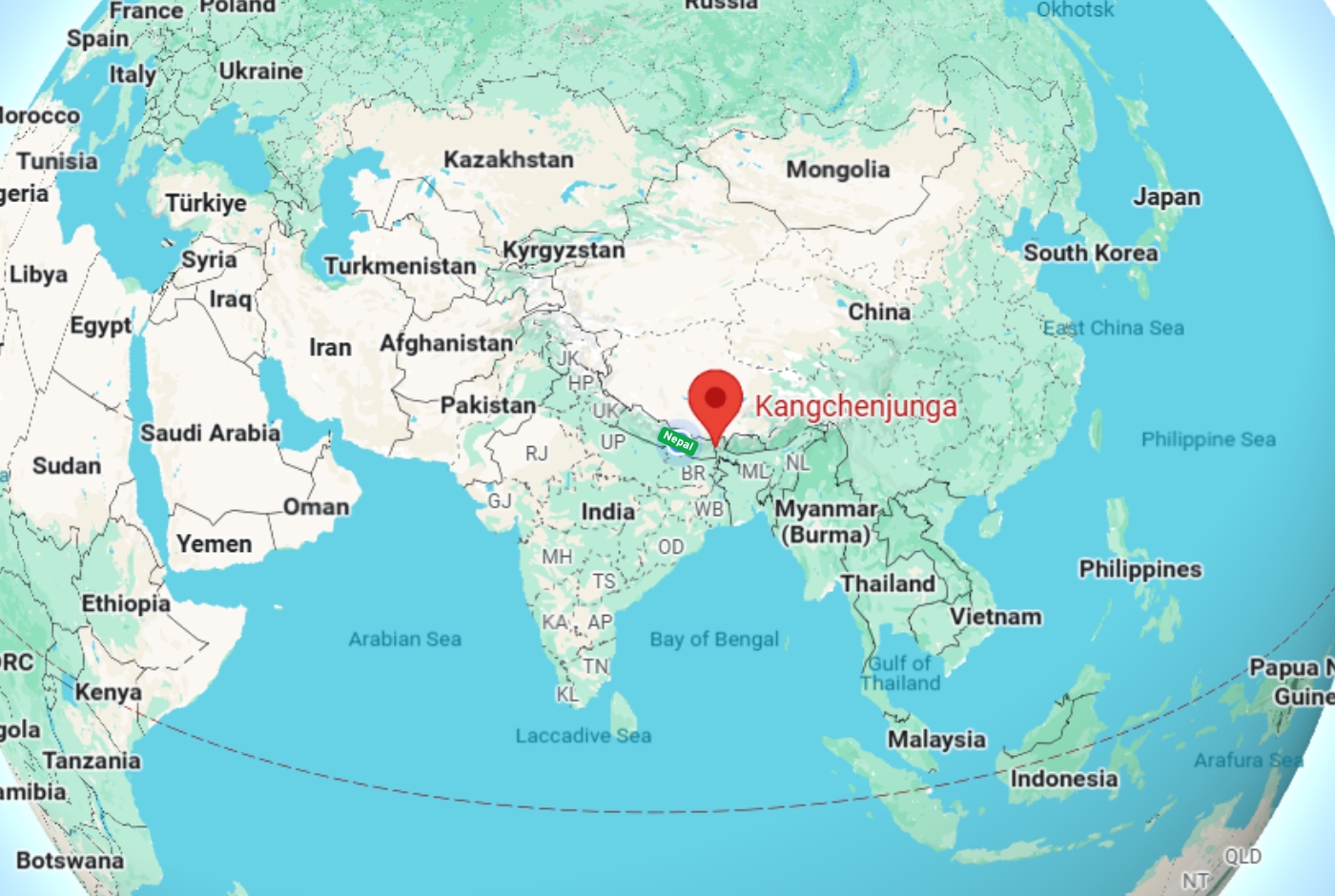 Where Is Mount Kanchenjunga Located In Map