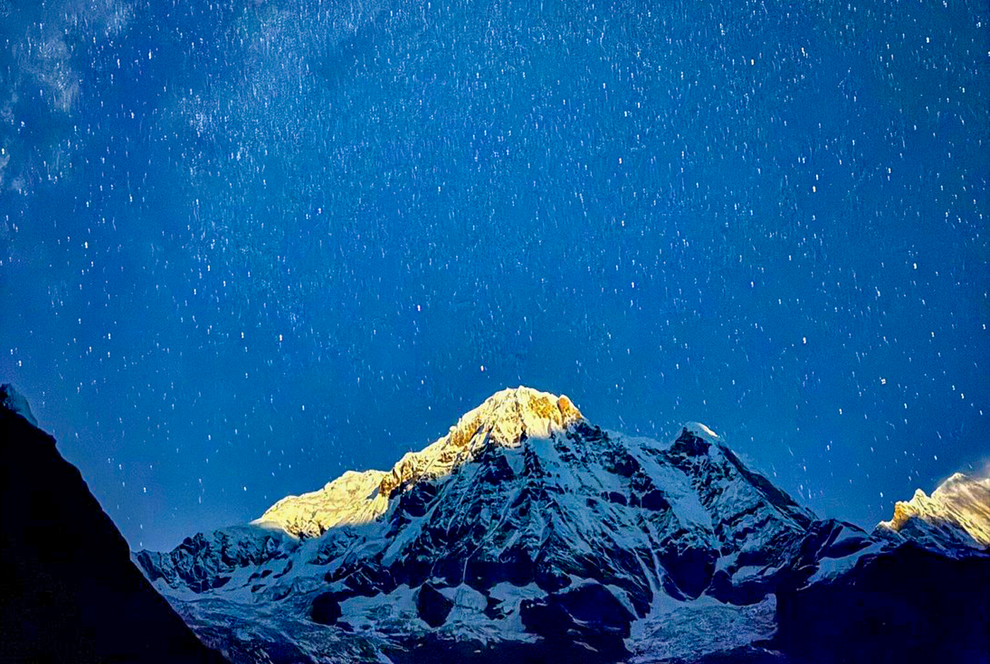 Night View Of Annapurna Base Camp