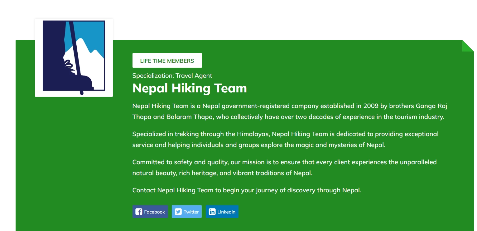 Nepal Hiking Team Keep