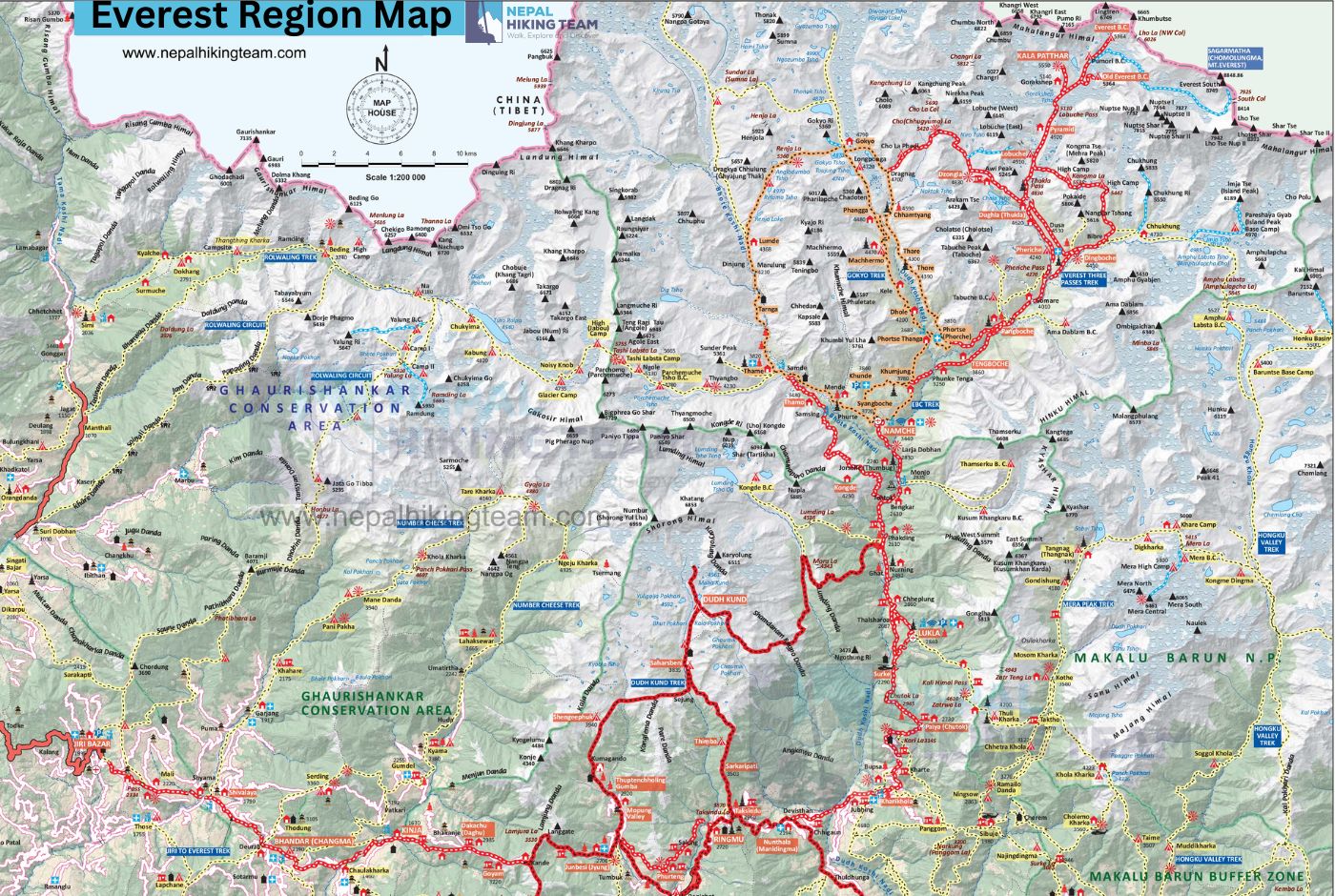 Everest Region Map