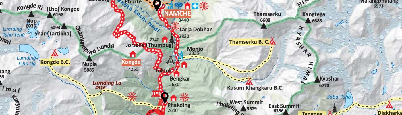 Phakding To Namche Map