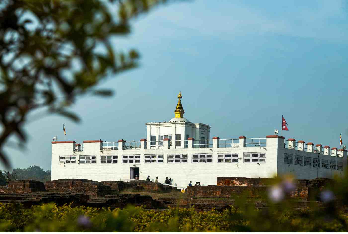 Maya Devi Temple in Lumbini Nepal birthplace of Buddha sacred archaeological site inside sacred garden
