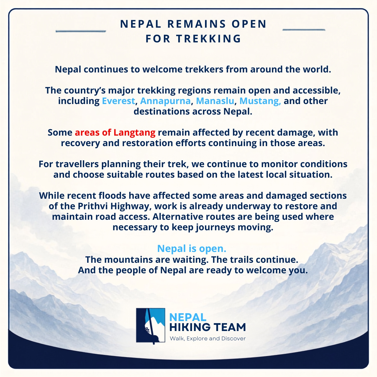 Nepal Trekking Condition