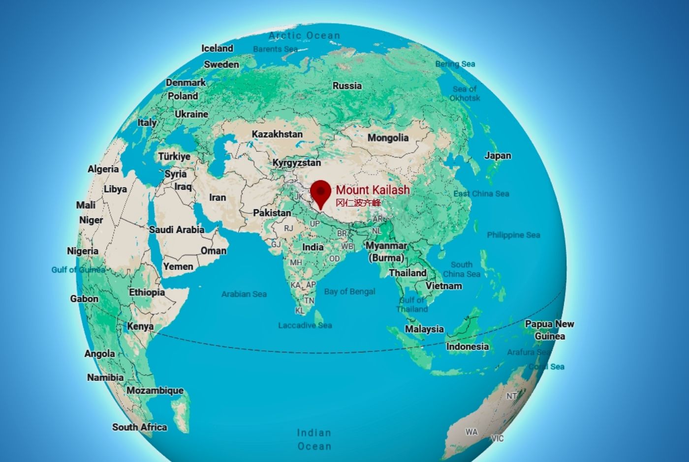 Mount Kailash Location In World Map