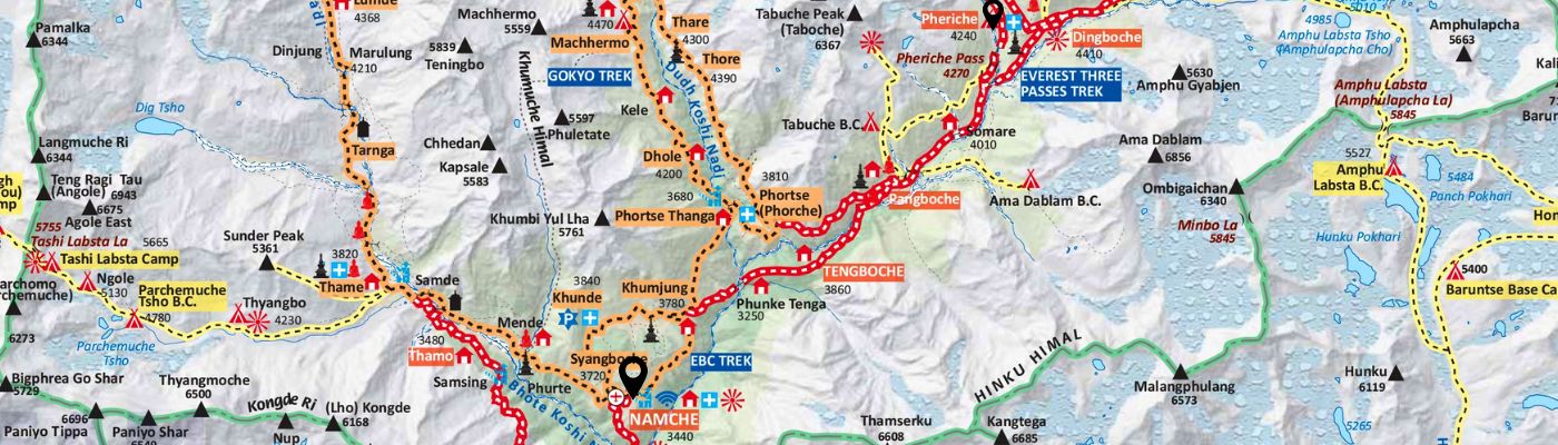 Pheriche To Namche Distance And Map