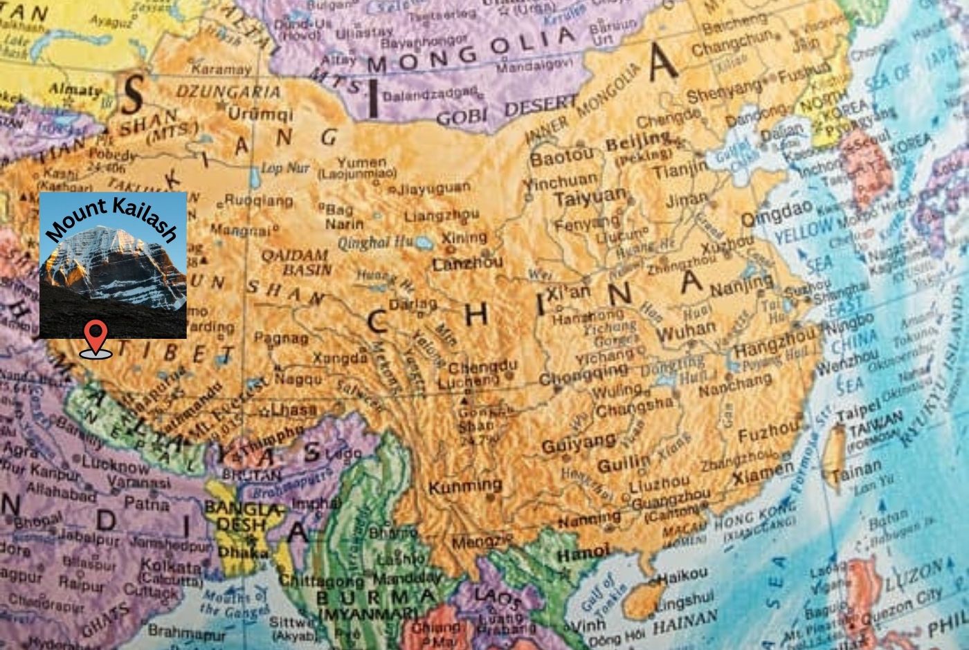 Mount Kailash In Tibet Map