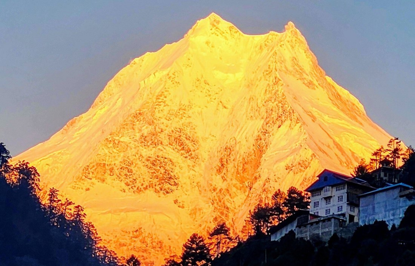 Morning sunrise view of manaslu   Manaslu circuit trek height