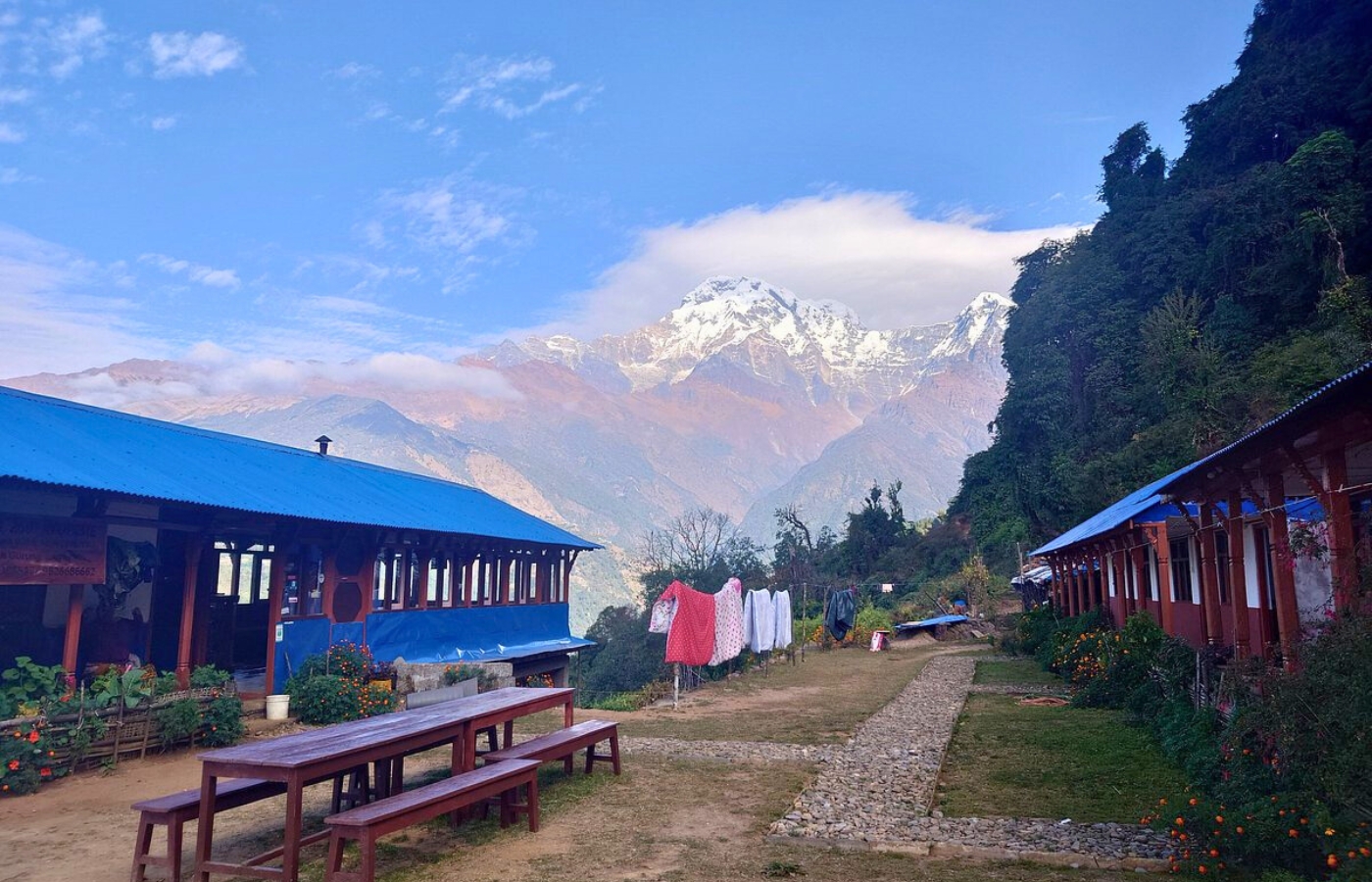 Nepal teahouse stay, trekking lodge, mountain accommodation Nepal, Annapurna trek rest stop