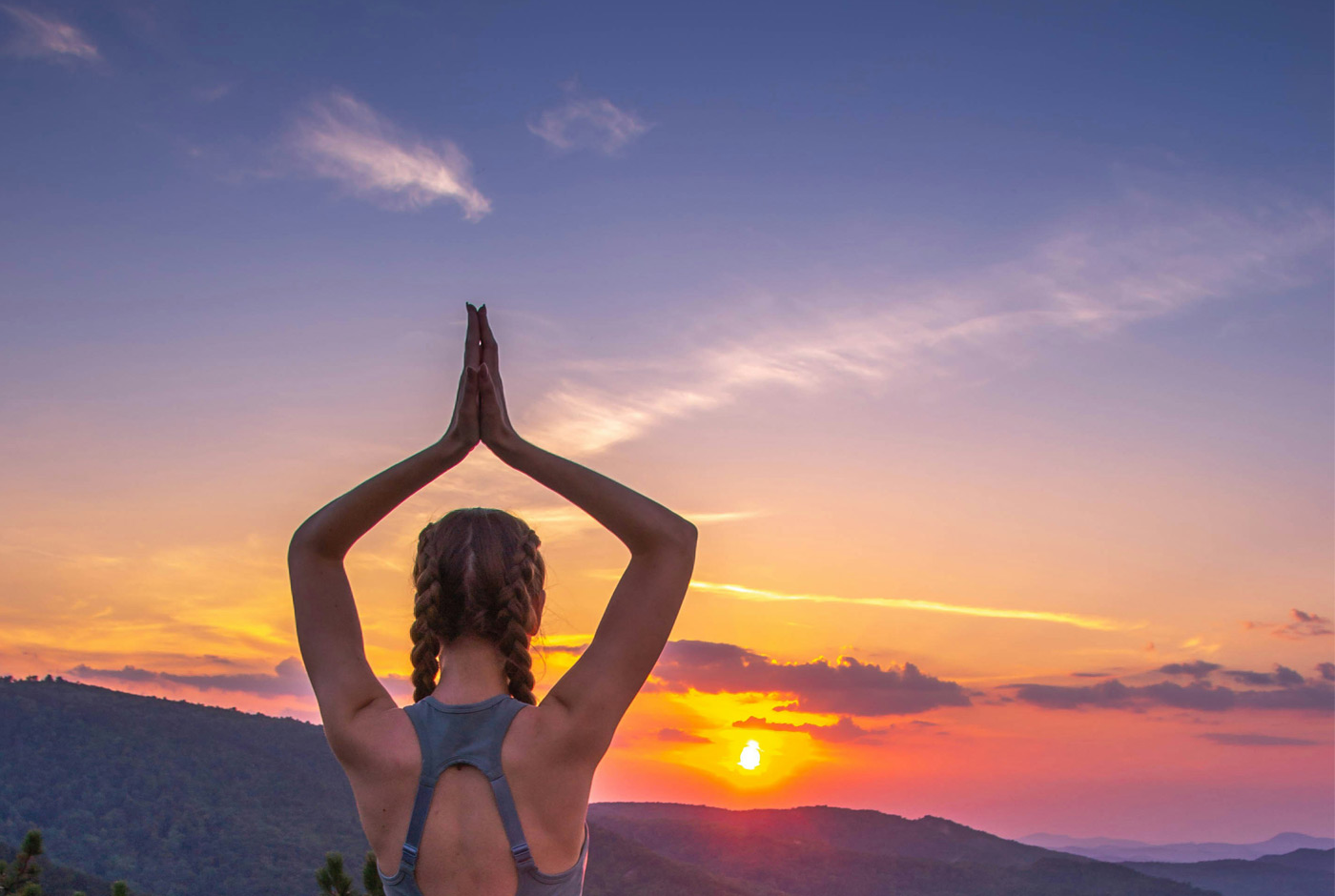 Namaste During Yoga