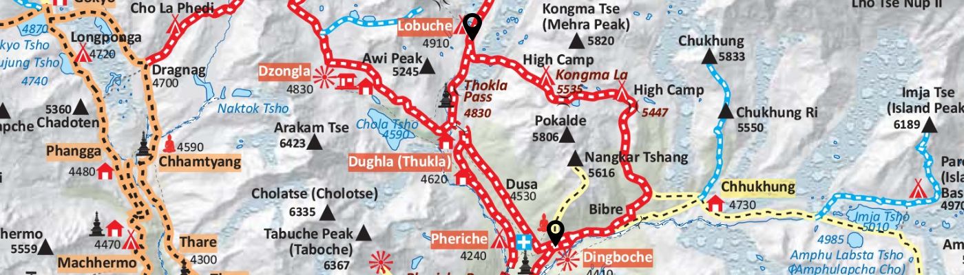 Dingboche To Lobuche Distance And Map