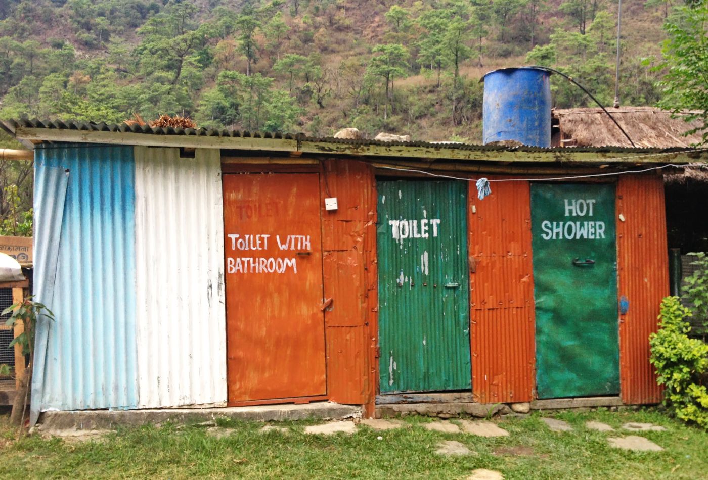 Hot shower during mardi himal trek