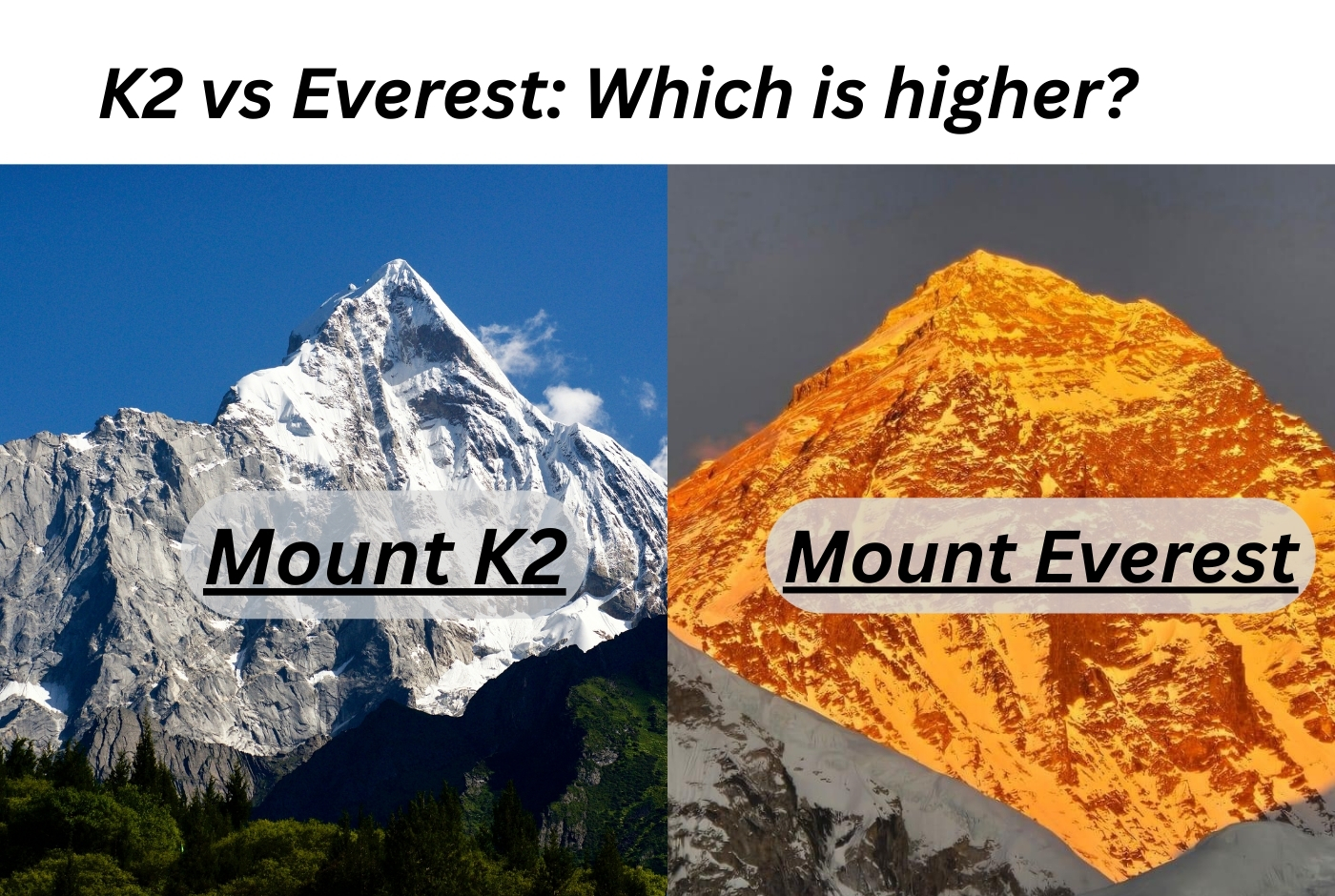 Mount K2 vs Everest Which is higher