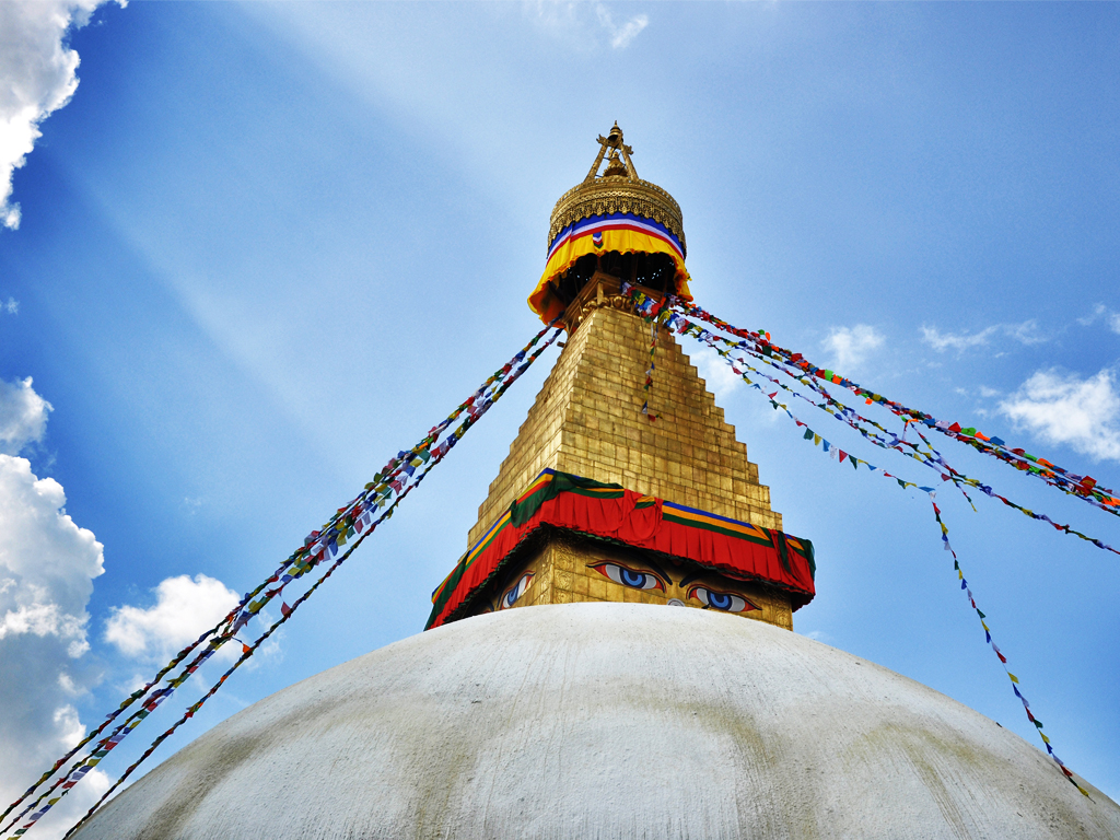 Boudhanath Stupa at sunny time