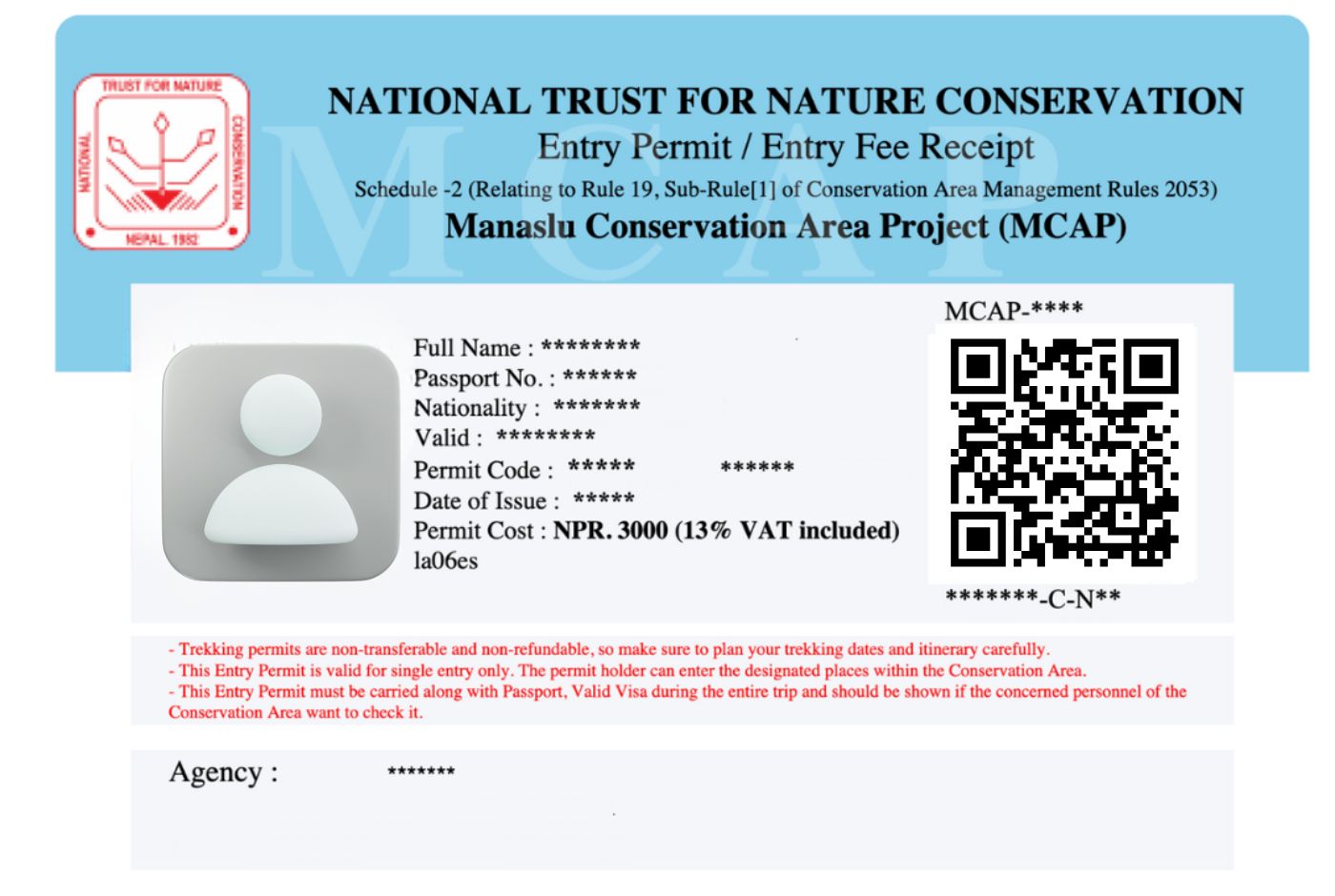 Manaslu Conservation Area Permit for Manaslu Circuit Trek route