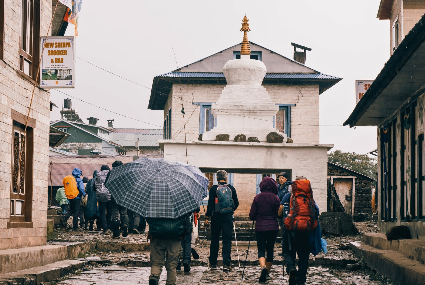 Lukla village near Tenzing Hillary Airport in the Everest region of Nepal