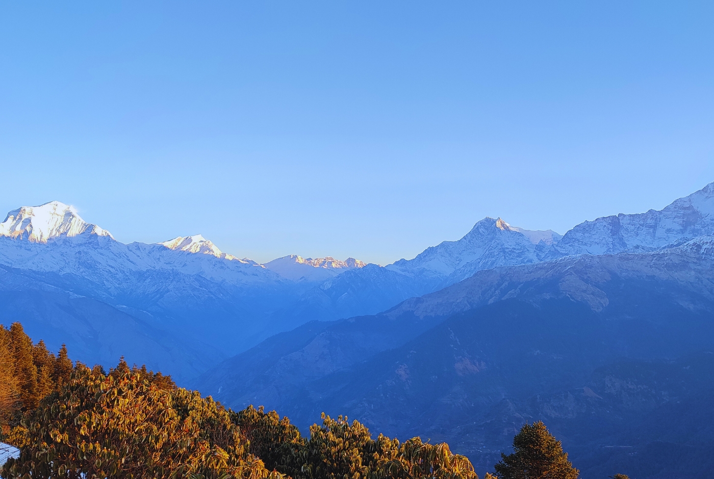 Beautiful views of mountains from ghorepani