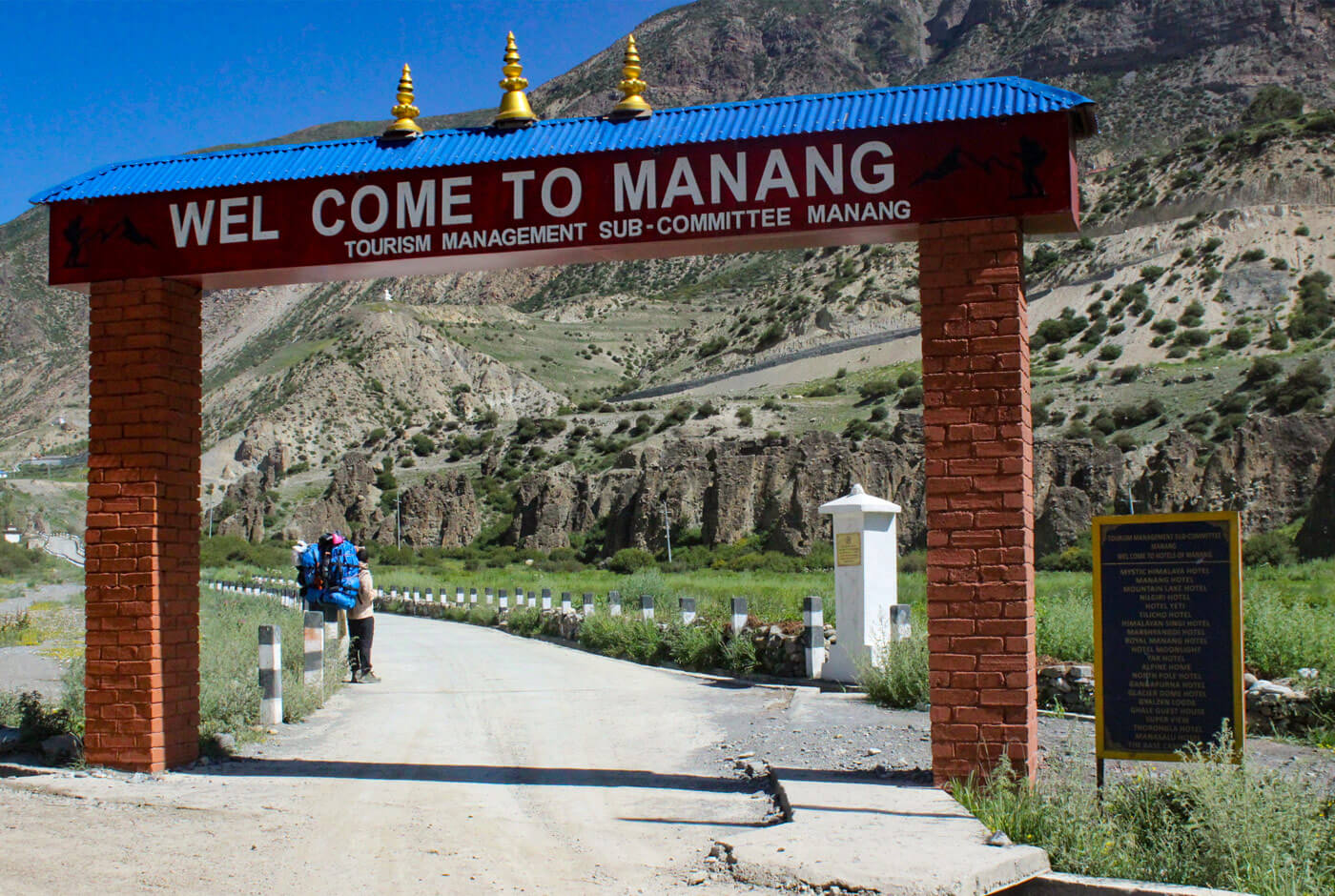Welcome gate to Manang on the Annapurna Circuit Trek route