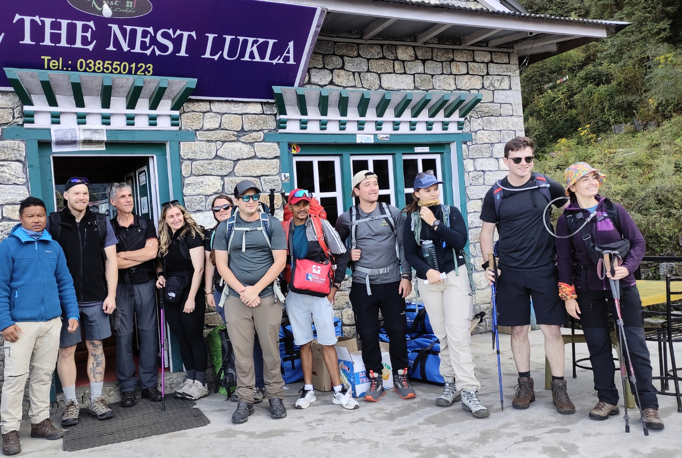 Trekkers arriving after a Lukla flight for the Everest Base Camp trek