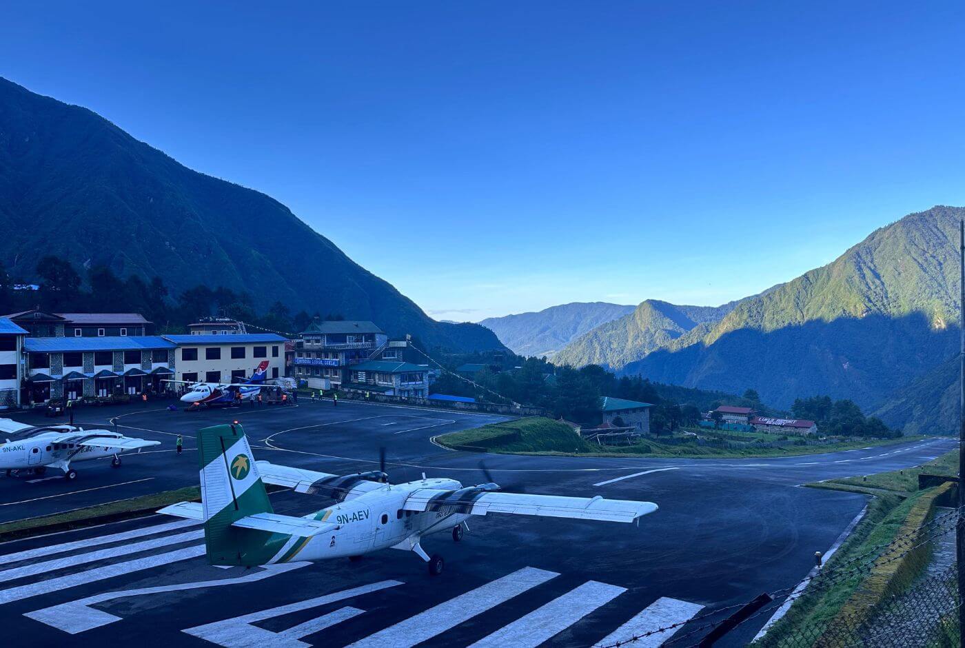 Lukla flight from VNLK airport to Kathmandu with Himalayan aerial views
