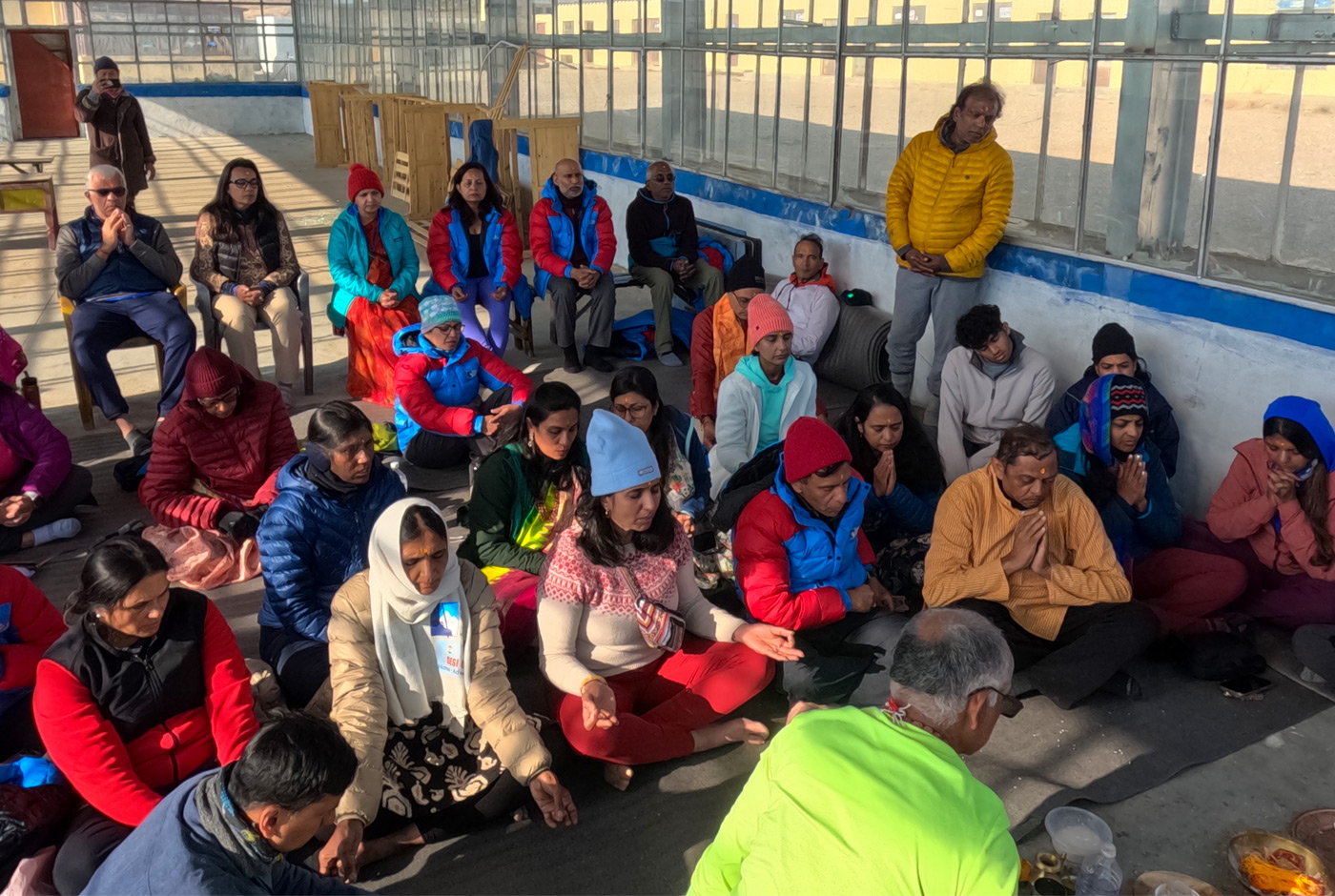 Pilgrims praying and meditating during the Mount Kailash pilgrimage in western Tibet