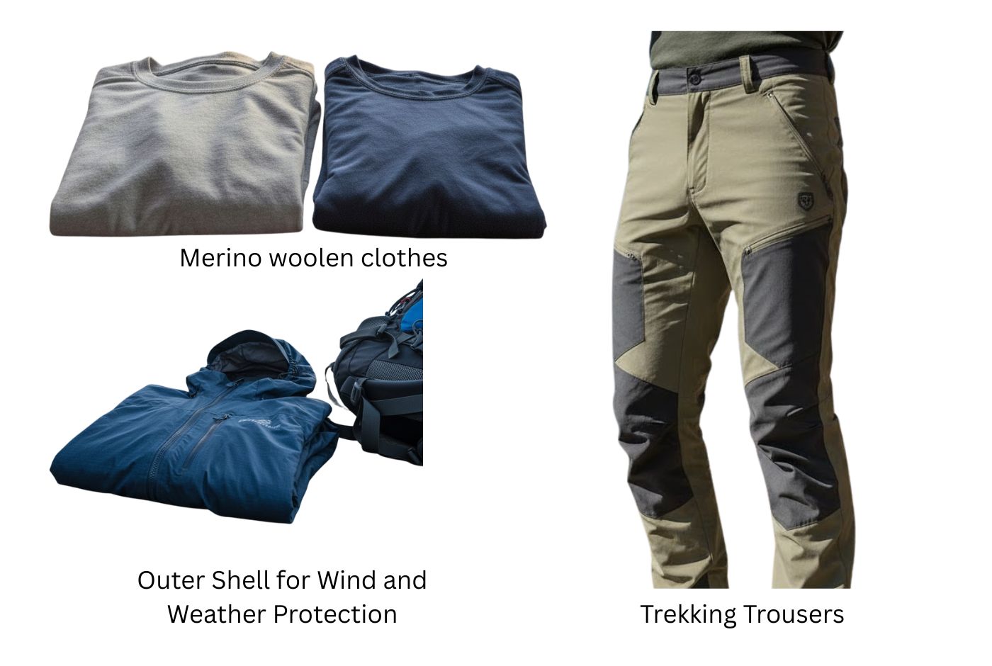 Woolen Clothes, Jacket and Trekking Trousers for EBC trail