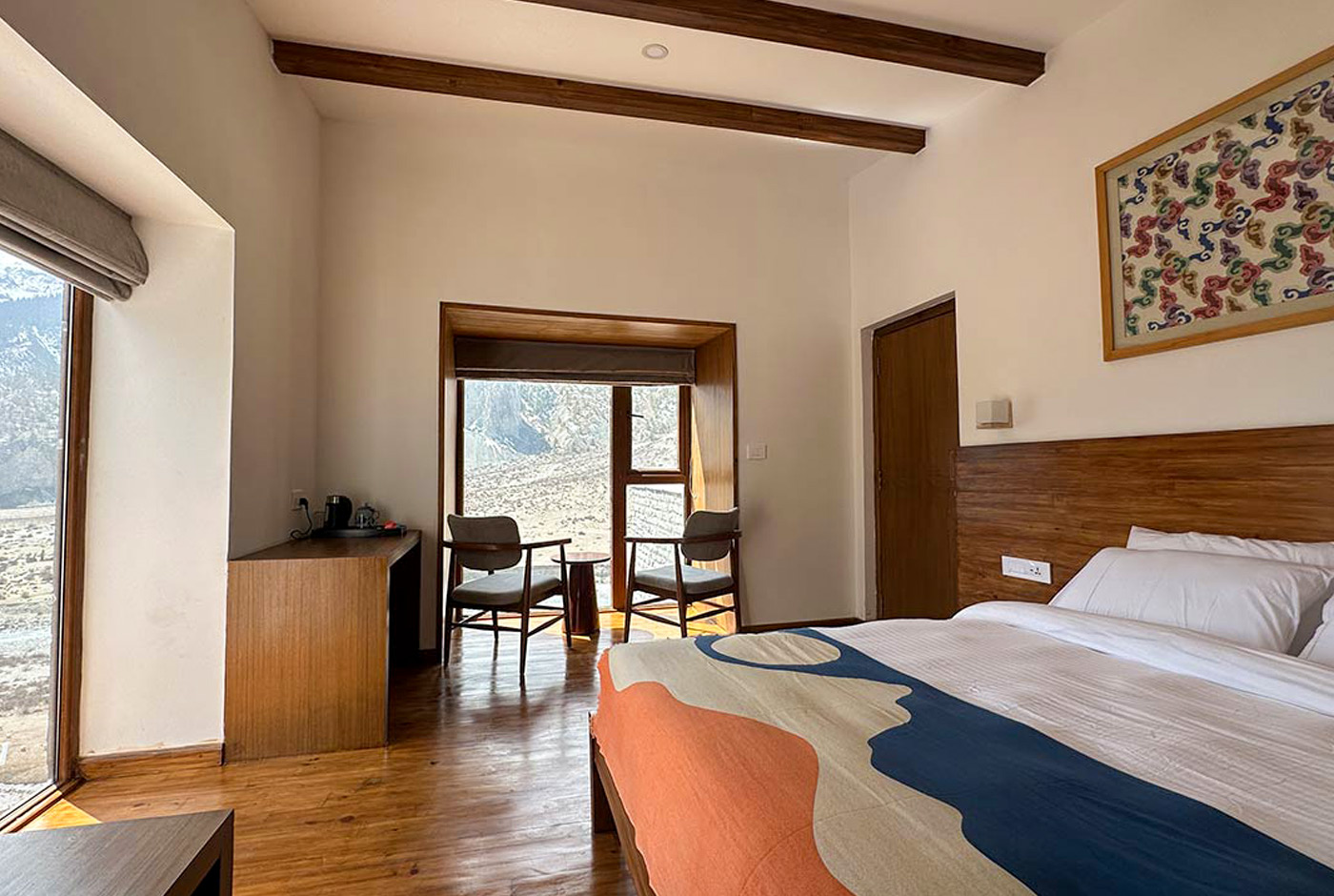 Ensuite Room With Mountain Views At MLN Manang Lodge On The Annapurna Circuit Trek At 3448m Nepal